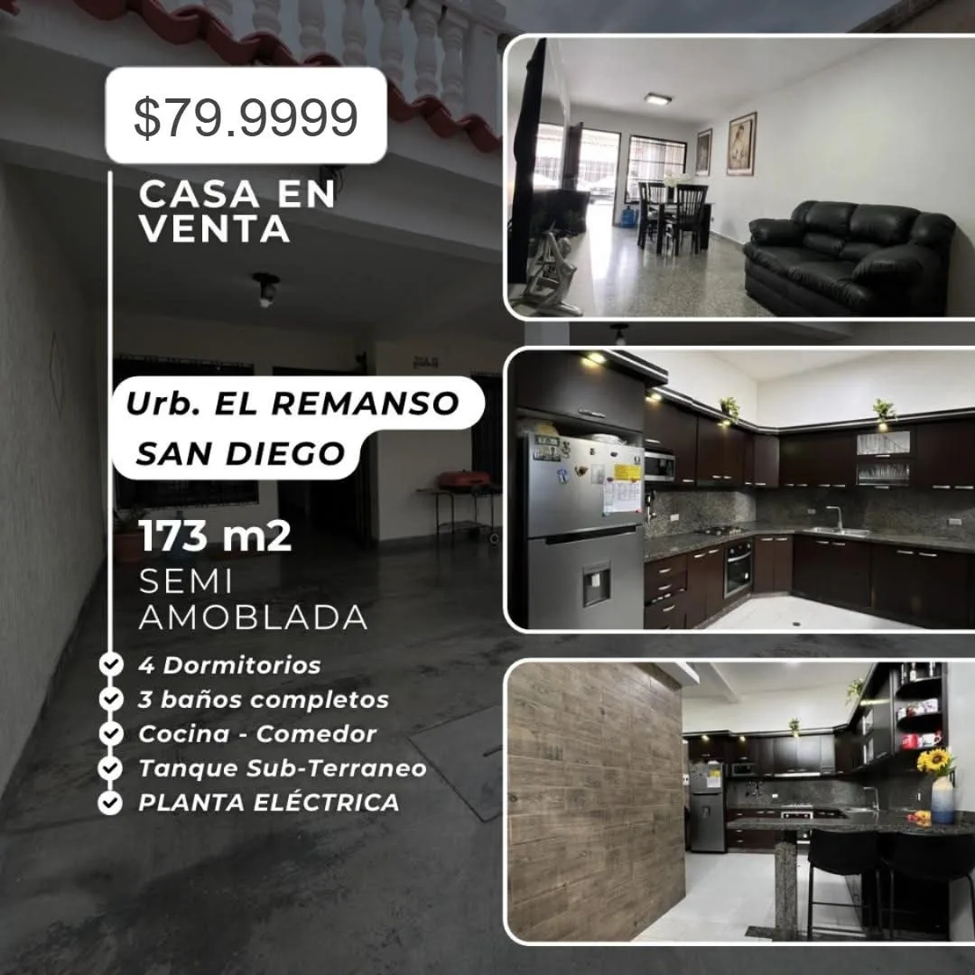 Casa en Venta en Urb. El Remanso, San Diego — 4 hab 177m² — USD 79,990