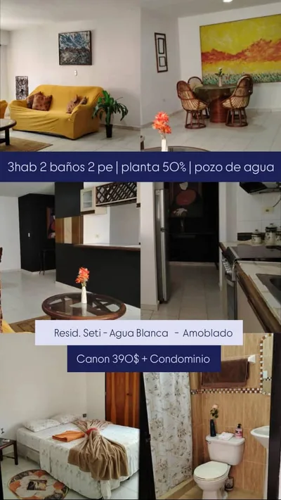 Apartamento en Resid. Seti Los Mangos, Agua Blanca — USD 390