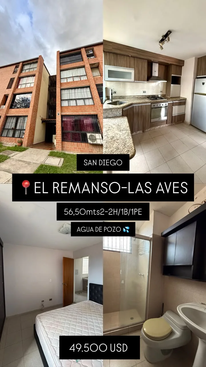 Apartamento en Venta en El Remanso, Resd Las Aves, San Diego — 2 hab 56m² — USD 49,500