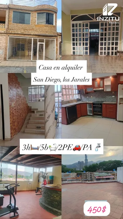 Casa en San Diego, sector los jarales res. Arauca — USD 450