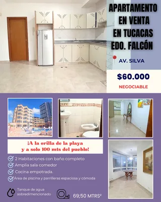 Apartamento en Residencias La Caracola, Tucacas, Edo. Falcón, Av. Silva