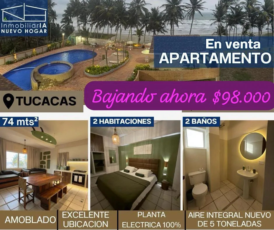 Apartamento en Venta en Tucacas — 2 hab 74m² — USD 98,000