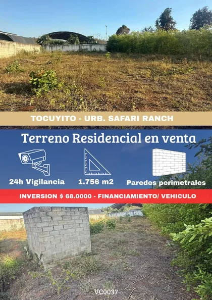 Terreno en Tocuyito, Conjunto Residencial cerrado con vigilancia, Safari Ranch — USD 68.000