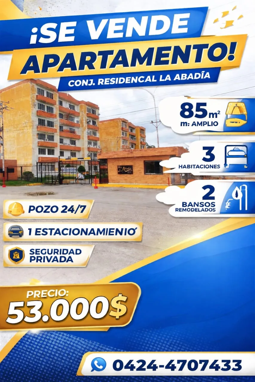 Apartamento en Venta en Conj. Resd. La Abadía, San Diego — 3 hab 85m² — USD 53,000