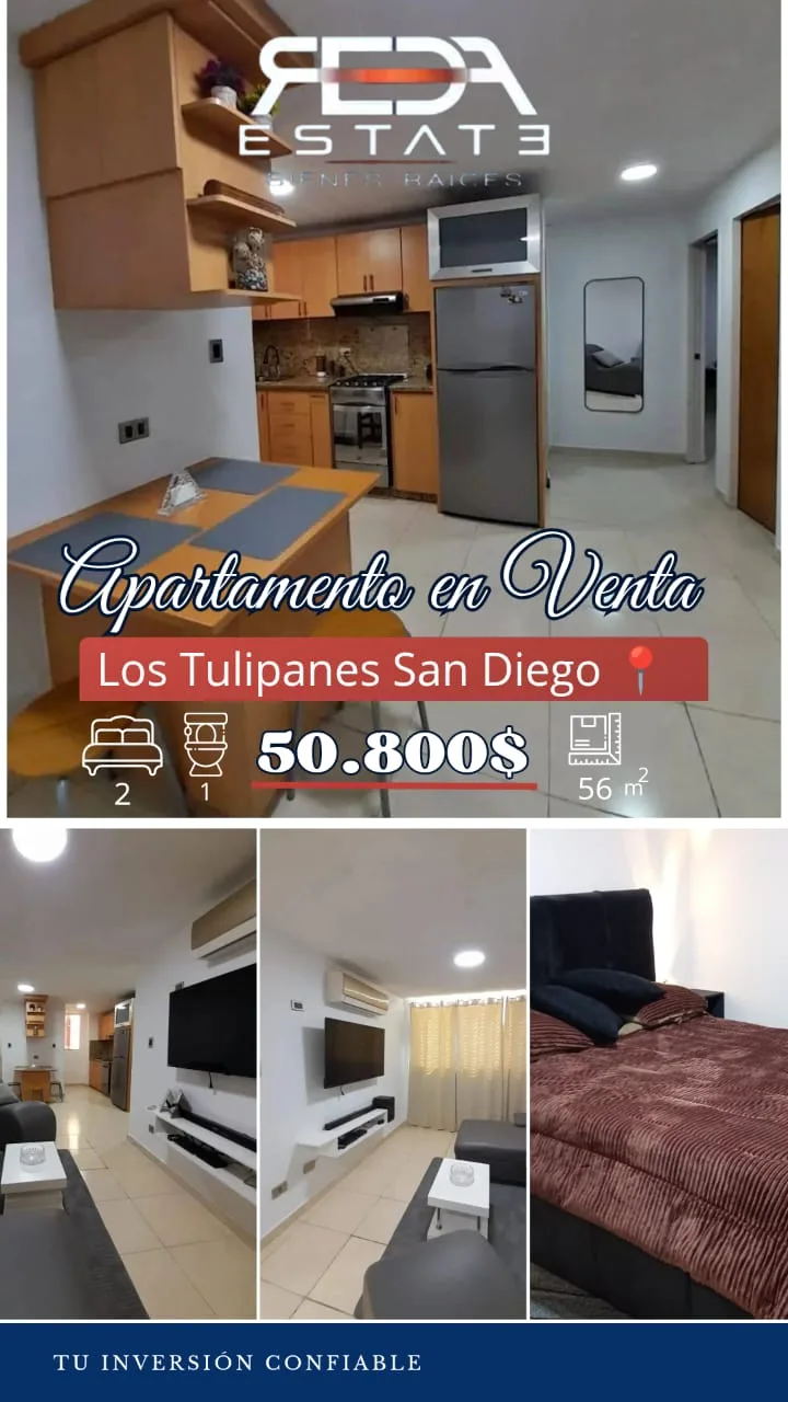 Apartamento en Venta en Urb. El Remanso, San Diego — 2 hab 56m² — USD 50,800