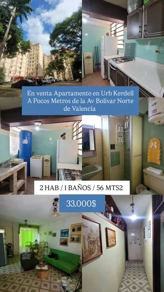 Apartamento en Urb Kerdell, Av Bolivar Norte de Valencia