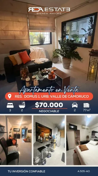 Apartamento en Res. Domus 1, Urb. Valle de Camoruco