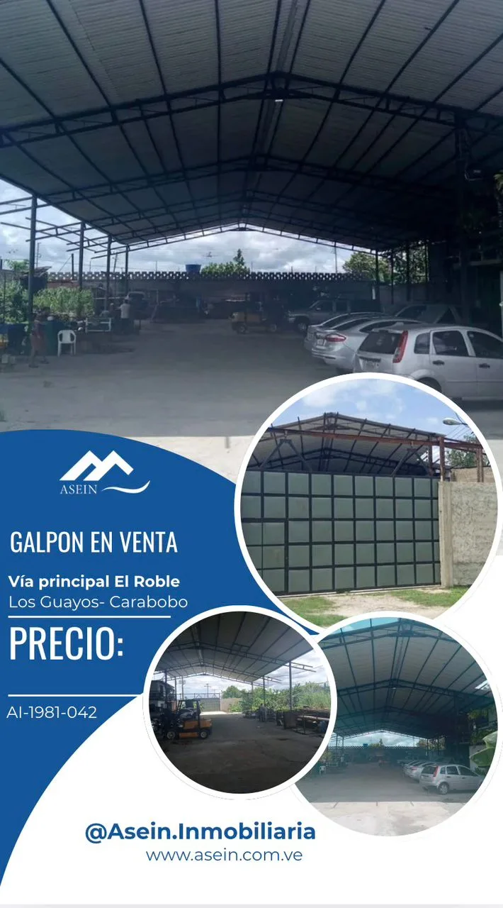 Galpón en Venta en Vía Principal El Roble, Los Guayos, Carabobo — 2 hab 1600m² — USD 125,000