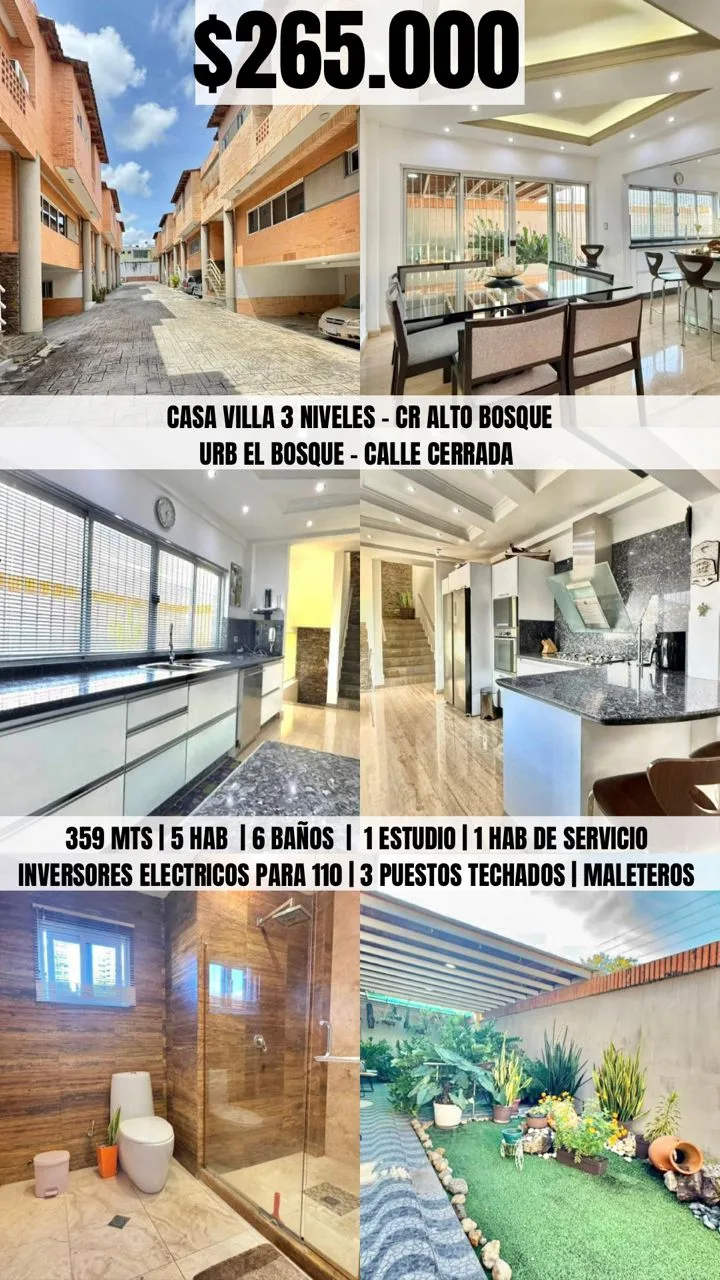 Casa en Venta en URB EL BOSQUE, RES. ALTO BOSQUE — 6 hab 369m² — USD 265,000