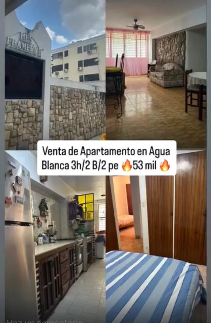 Apartamento en Venta en Agua Blanca — 3 hab 79m² — USD 53,000