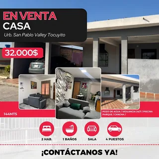 Casa en Urbanización San Pablo Valley, Tocuyito