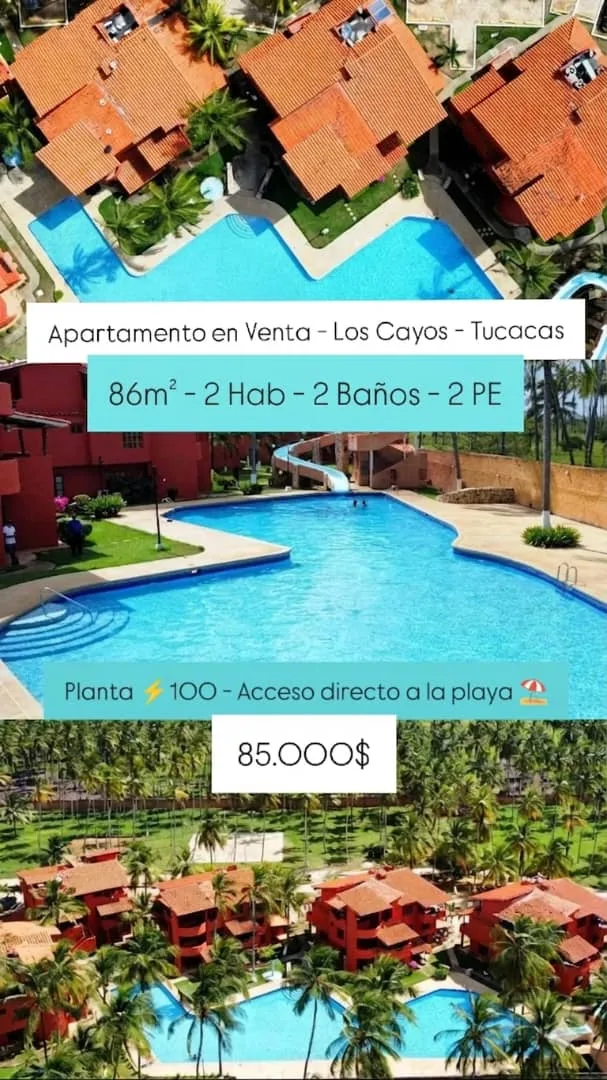 Apartamento en Venta en Los Cayos - Tucacas - Boca de Aroa — 2 hab 86m² — USD 85,000