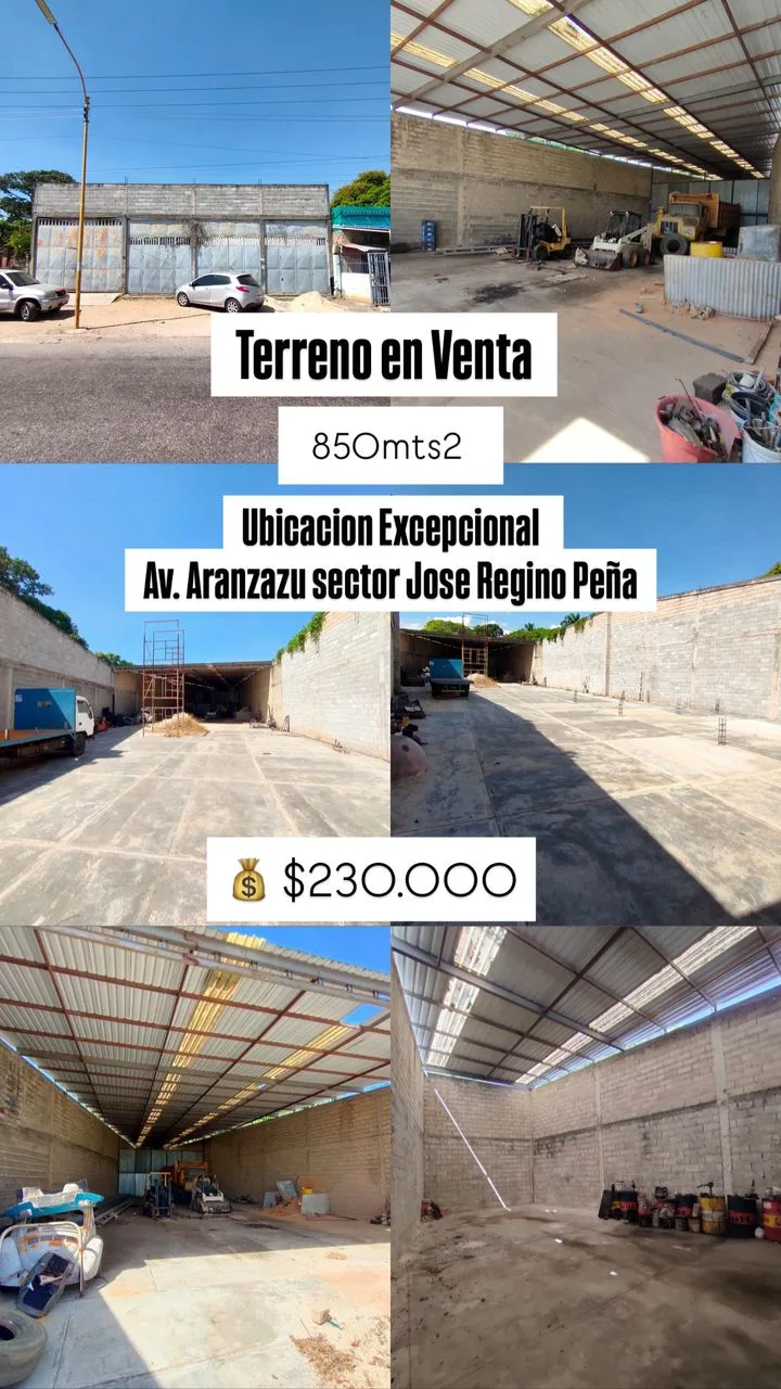 Terreno en Venta en Av. 109 Aranzazu, sector Jose Regino Peña 850m² — USD 230,000