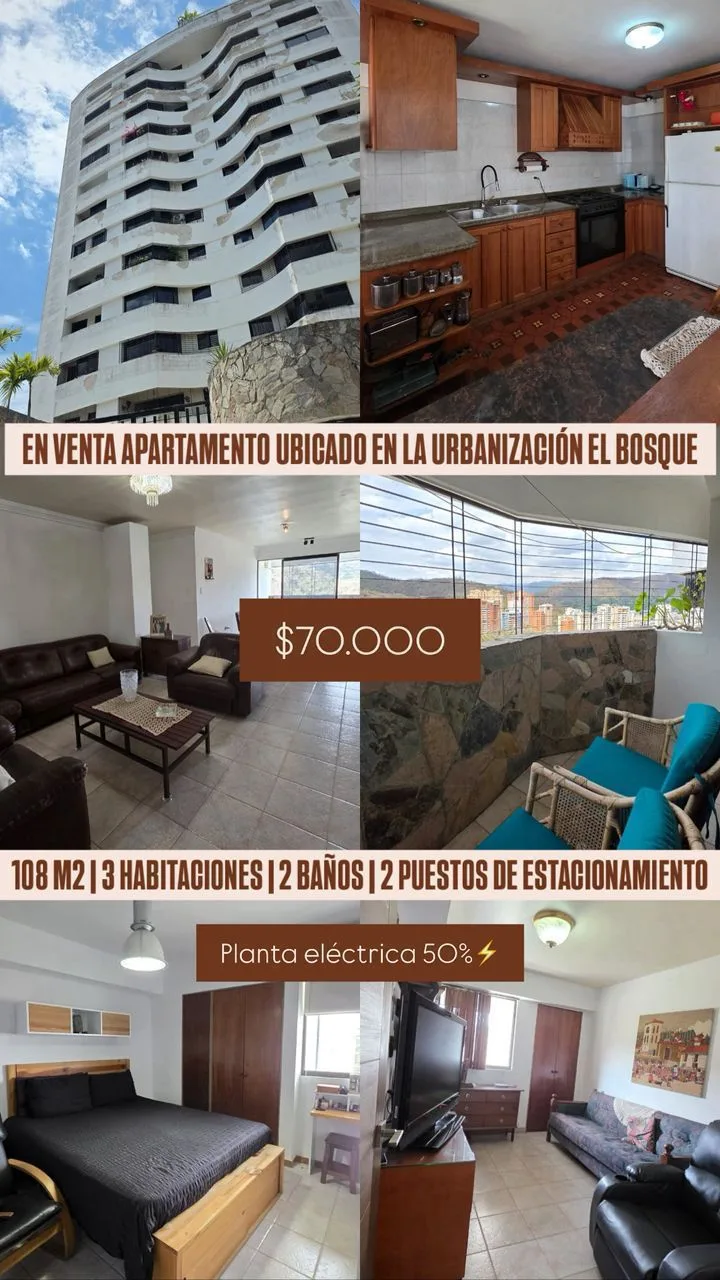 Apartamento en Venta en Urb. El Bosque — 3 hab 108m² — USD 70,000