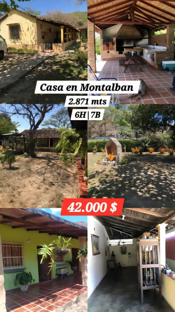 Casa en Venta en Montalban, Estado Carabobo — 6 hab 2872m² — USD 42,000