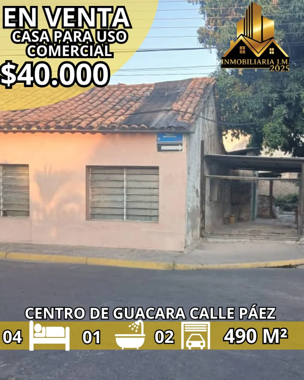 Casa en CENTRO DE GUACARA-CALLE MONTILLA CON PÁEZ
