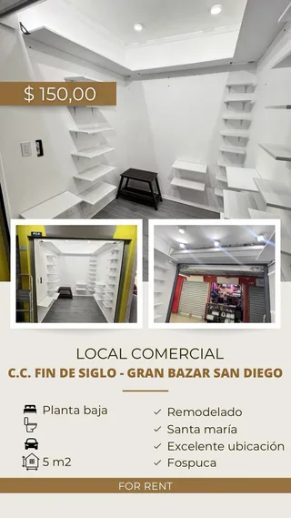 Local en C.C. FIN DE SIGLO - GRAN BAZAR SAN DIEGO