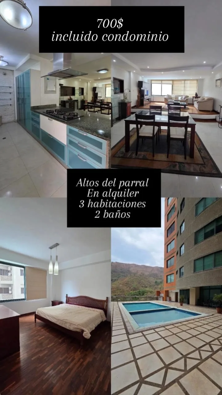 Apartamento en Alquiler en Altos del parral — 3 hab — USD 700