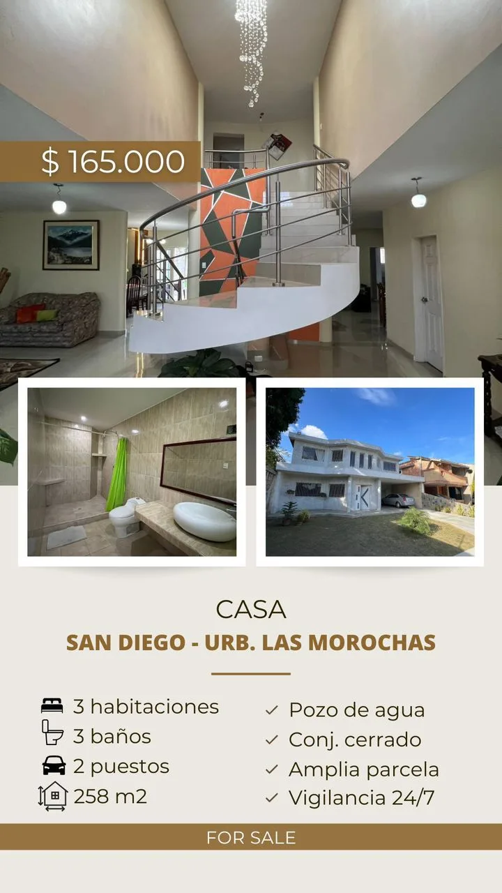 Casa en Venta en SAN DIEGO - URB. LAS MOROCHAS — 3 hab 258m² — USD 165,000