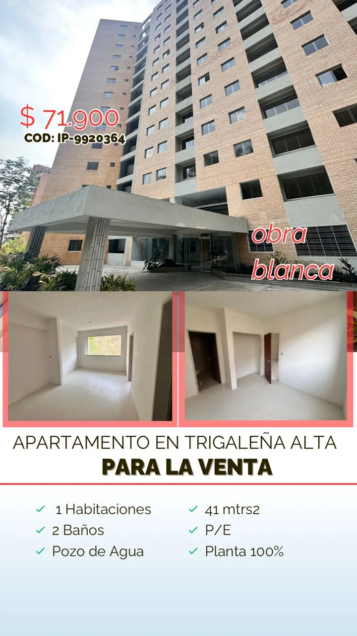 Apartamento en Venta en Buena Vista Suite Trigaleña Alta — 1 hab 41m² — USD 71,900