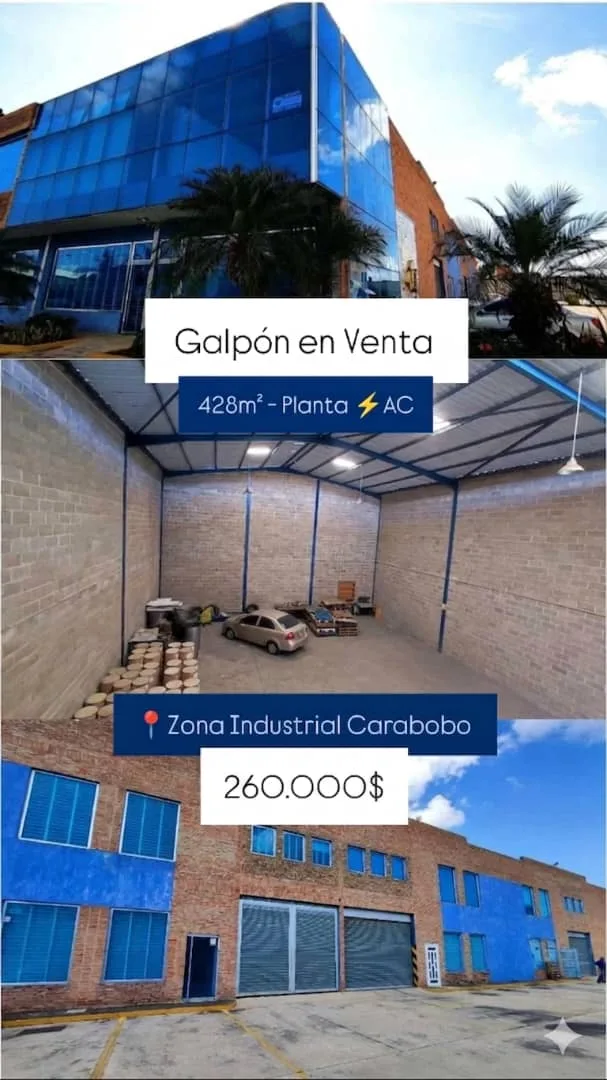 Galpón en Venta en Zona Industrial Carabobo 428m² — USD 260,000