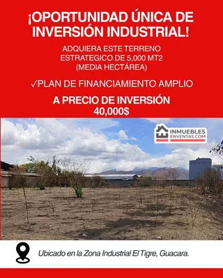 Terreno en Zona Industrial El Tigre, Guacara