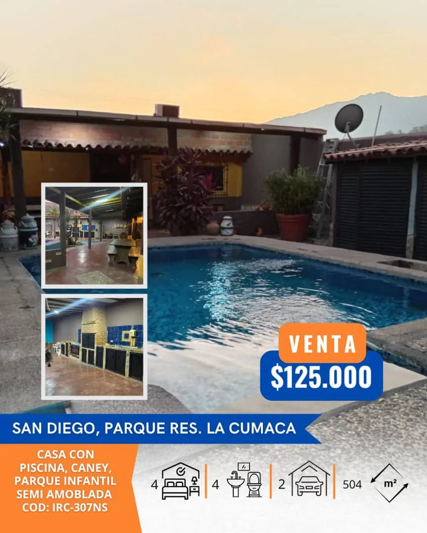 Casa en Venta en San Diego, Parque Res. La Cumaca — 4 hab 504m² — USD 125,000