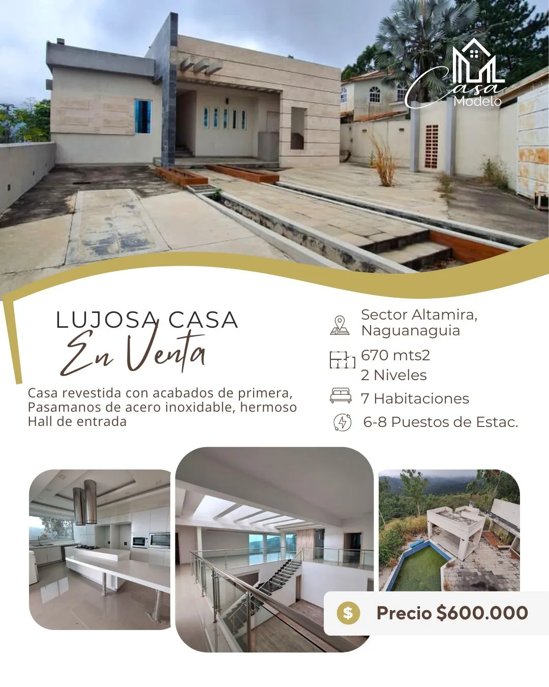 Casa en Venta en Altamira, Naguanagua Edo Carabobo — 4 hab 670m² — USD 600,000