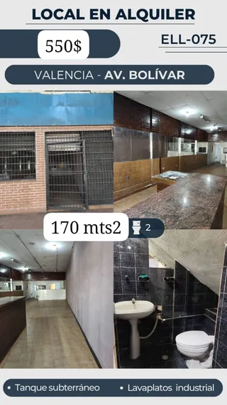 Local en Av. Bolivar Norte. Frente al Liceo Pedro Gual.