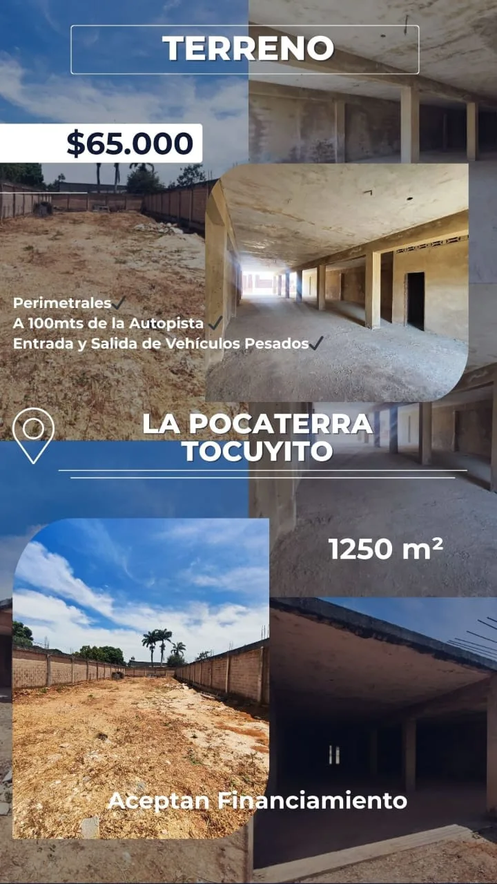 Terreno en Venta en Tocuyito, Urb. La Pocaterra 1250m² — USD 65,000
