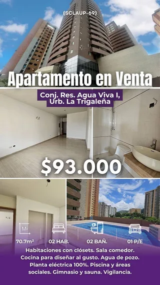 Apartamento en Conjunto Res. Agua Viva I, Urbanización La Trigaleña (Baja), Valencia