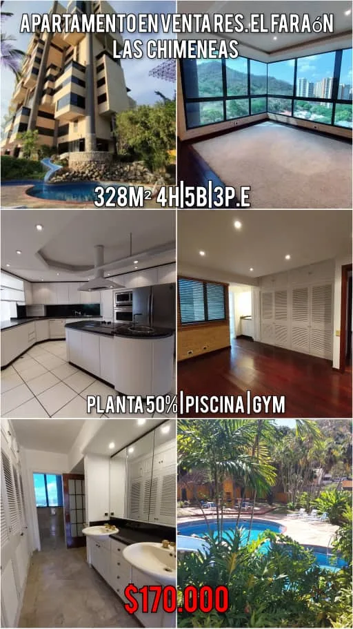 Apartamento en Venta en Res. El Faraón, Las Chimeneas — 4 hab 328m² — USD 170,000