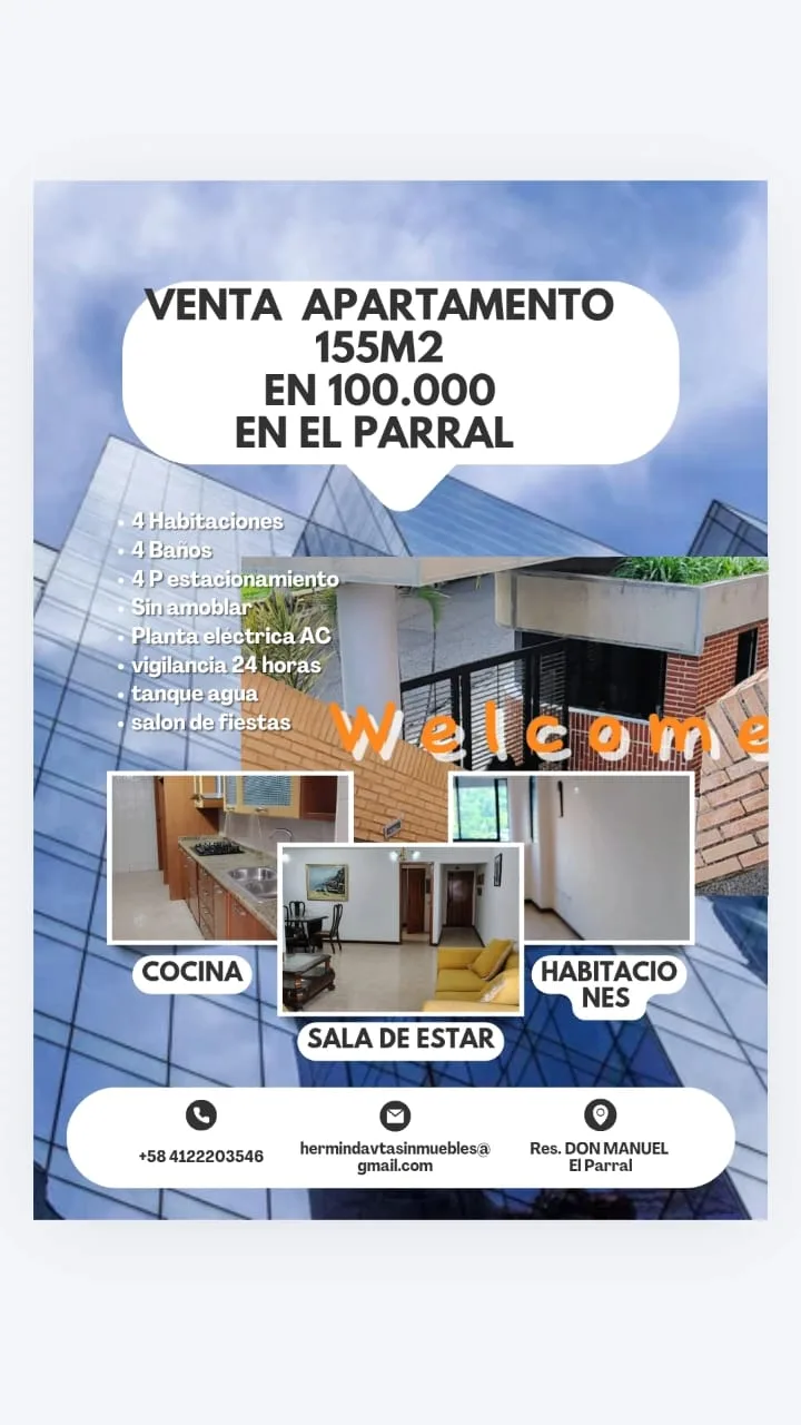 Apartamento en Venta en El Parral — 4 hab 155m² — USD 100,000