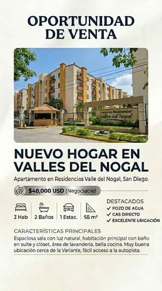 Apartamento en Valles del Nogal, San Diego