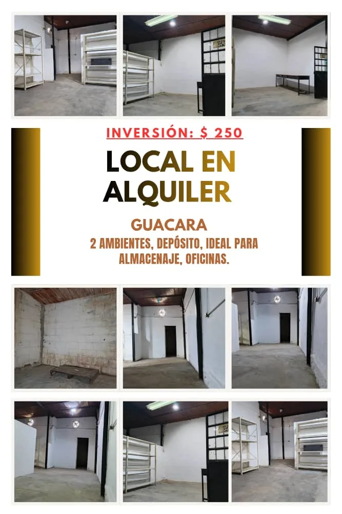 Local en Alquiler en Guacara — 2 hab — USD 250