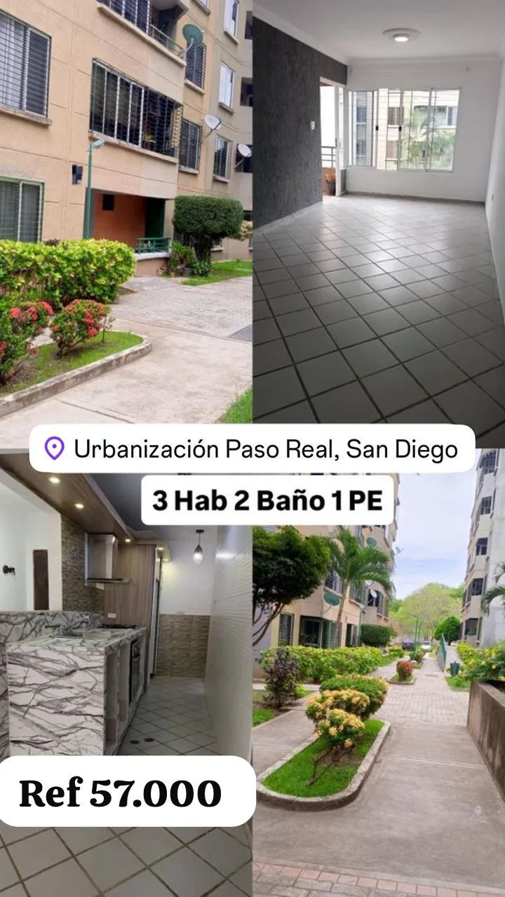 Apartamento en Venta en RES. PASO REAL NÚCLEO 4 — 3 hab 82m² — USD 57,000
