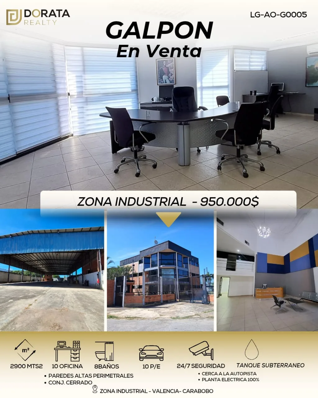 Galpón en Venta en Valencia 2900m² — USD 950,000
