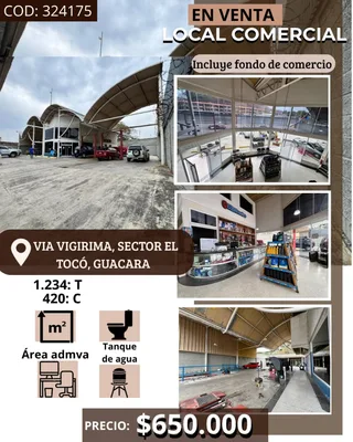 Local en VIA VIGIRIMA, SECTOR EL TOCÓ, GUACARA