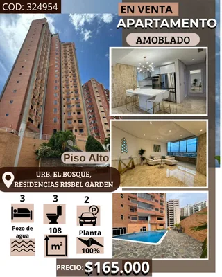 Apartamento en URB. EL BOSQUE, RESIDENCIAS RISBEL GARDEN