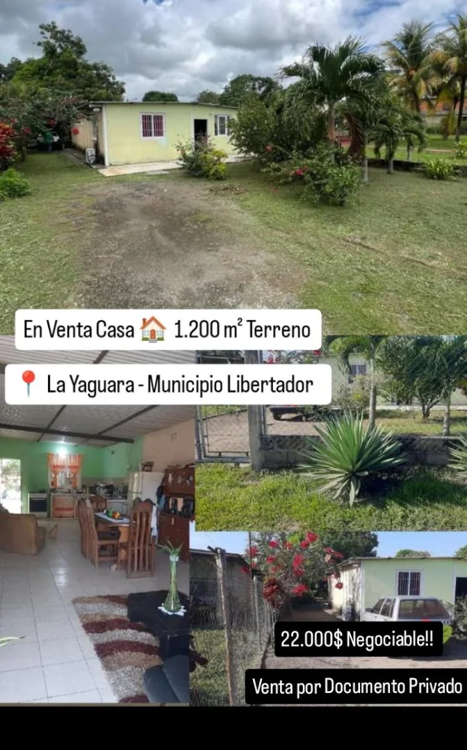 Casa en Venta en La Yaguara - Municipio Libertador, Fundo la Esperanza 1 y 2, Calle Ricaurte — 2 hab 1200m² — USD 22,000