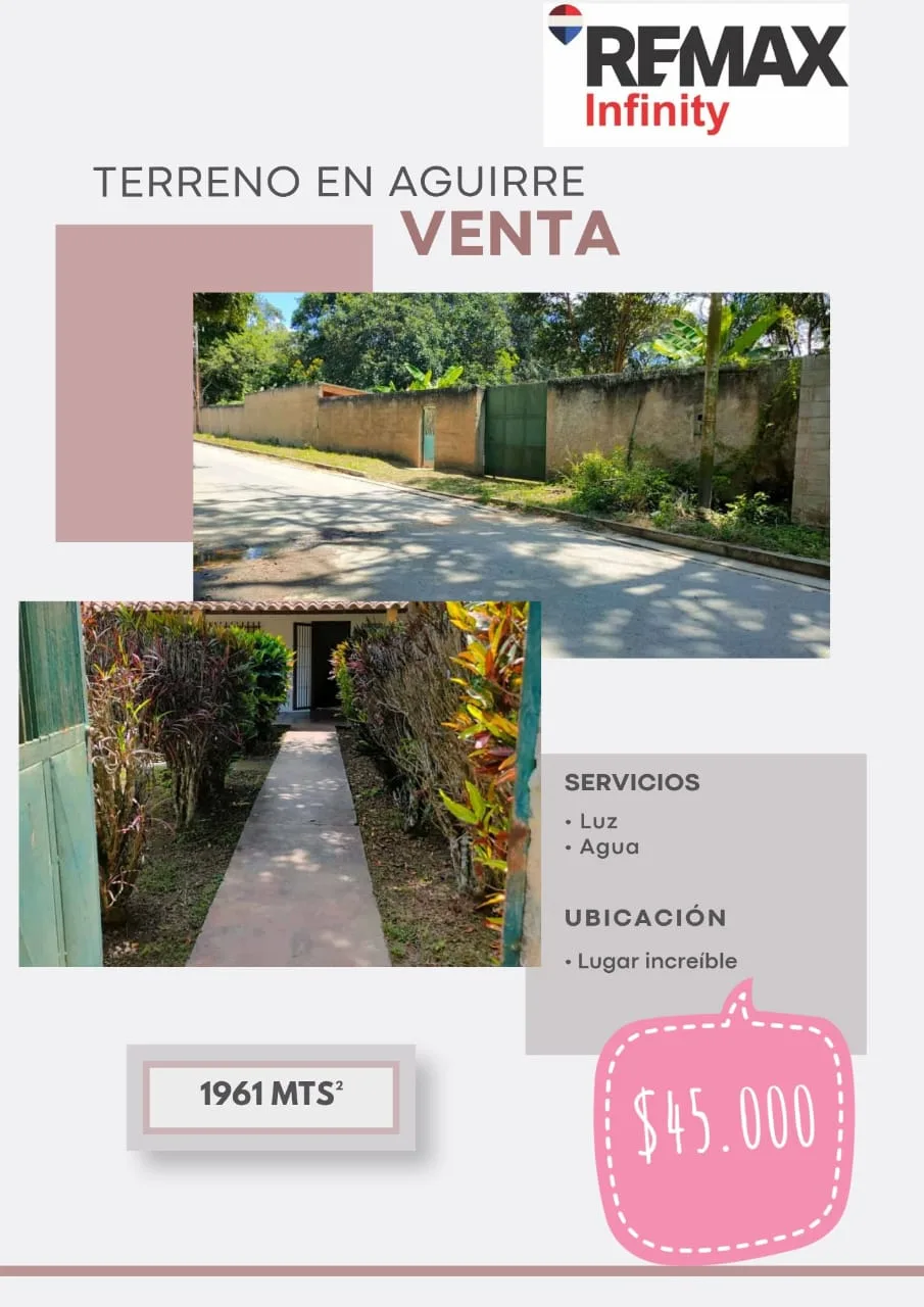 Terreno en Venta en Aguirre 1961m² — USD 45,000