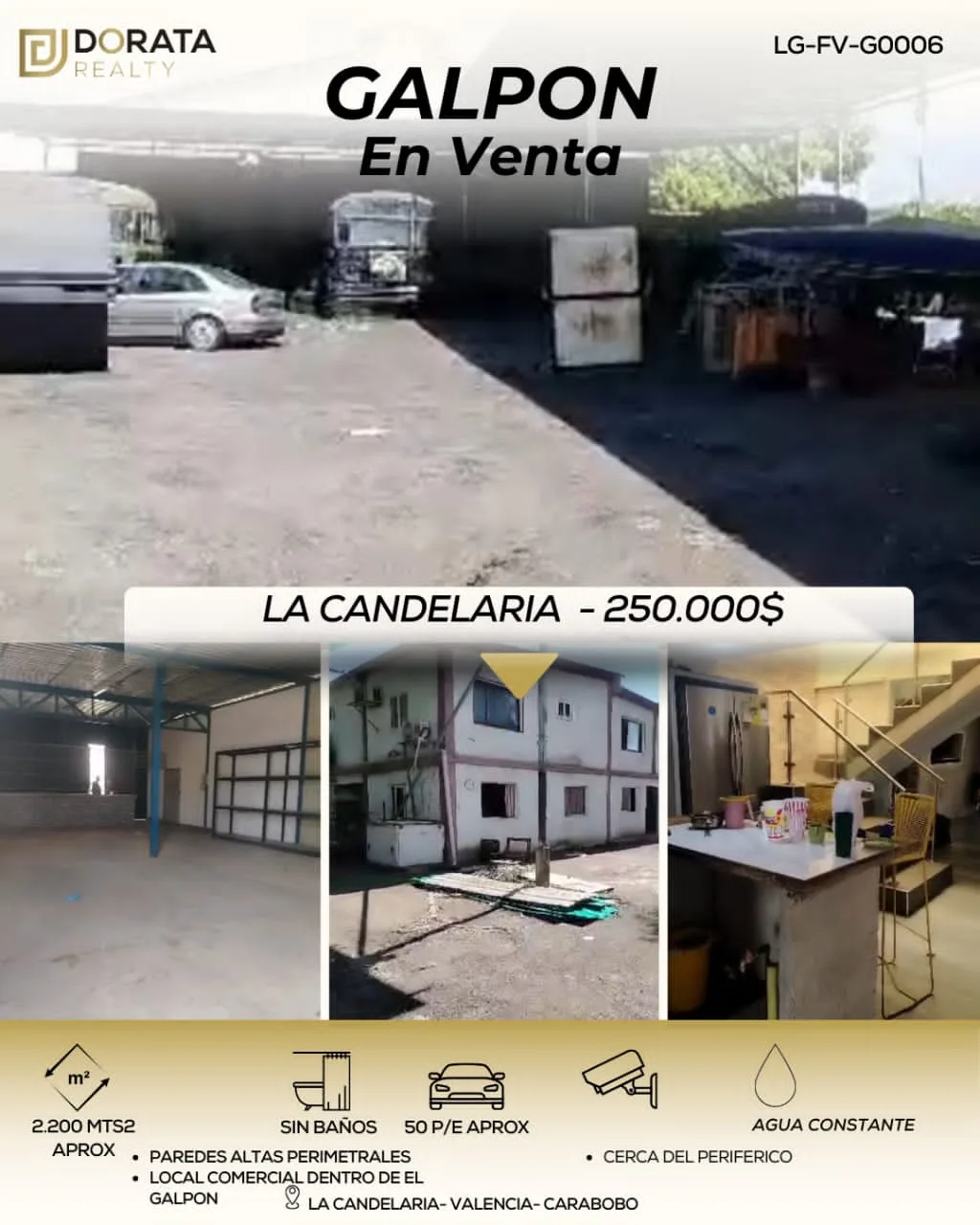 Galpón en Venta en LA GAVIOTA — USD 250,000