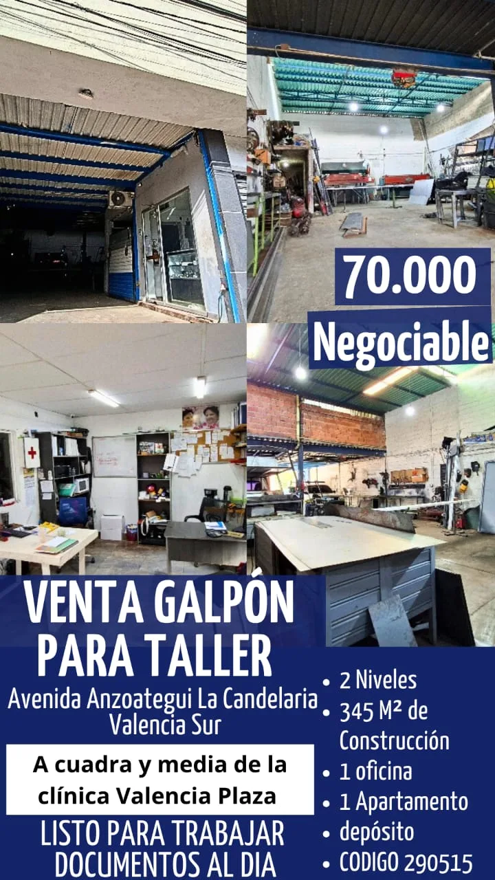Galpón en Venta en Av Anzoategui, La Candelaria Valencia — 2 hab 240m² — Precio a consultar