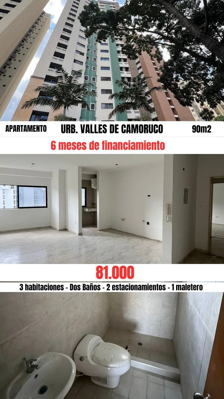 Apartamento en Venta en Urb. Valles de Camoruco, Valencia — 3 hab 90m² — USD 81,000