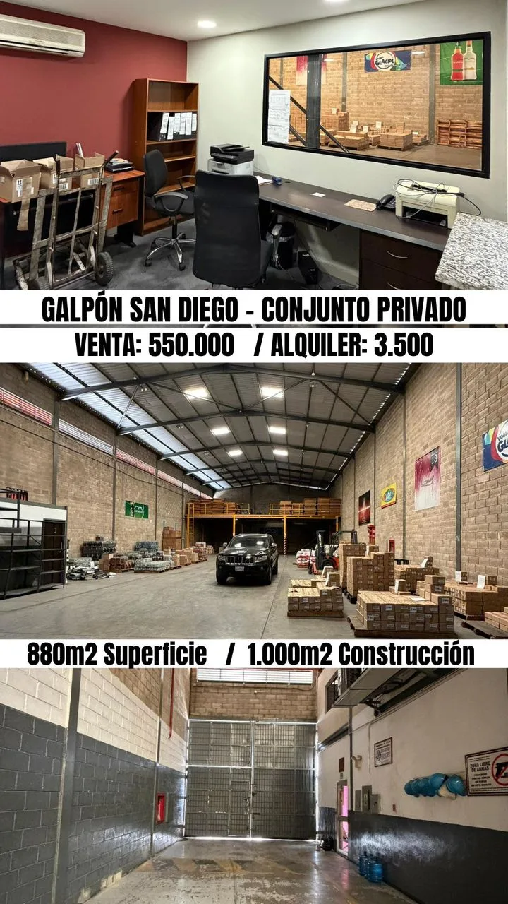 Galpón en Venta en Zona Industrial 880m² — USD 550,000