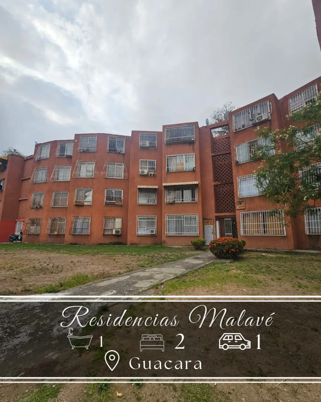 Apartamento en Venta en Malavé Villalba, Guacara — 2 hab 70m² — USD 26,000