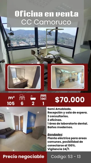 Oficina en CCP Camoruco, Av Bolivar Norte, Valencia
