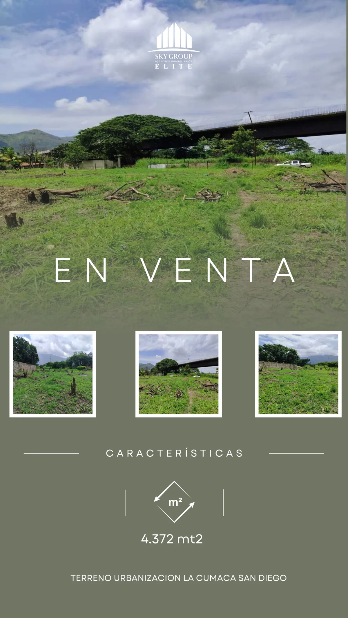 Terreno en Venta en La Cumaca, San Diego – Carabobo 4372m² — USD 153,020
