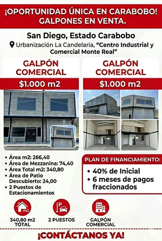 Galpón en San Diego, Estado Carabobo, Urbanización La Candelaria, Centro Industrial y Comercial Monte Real