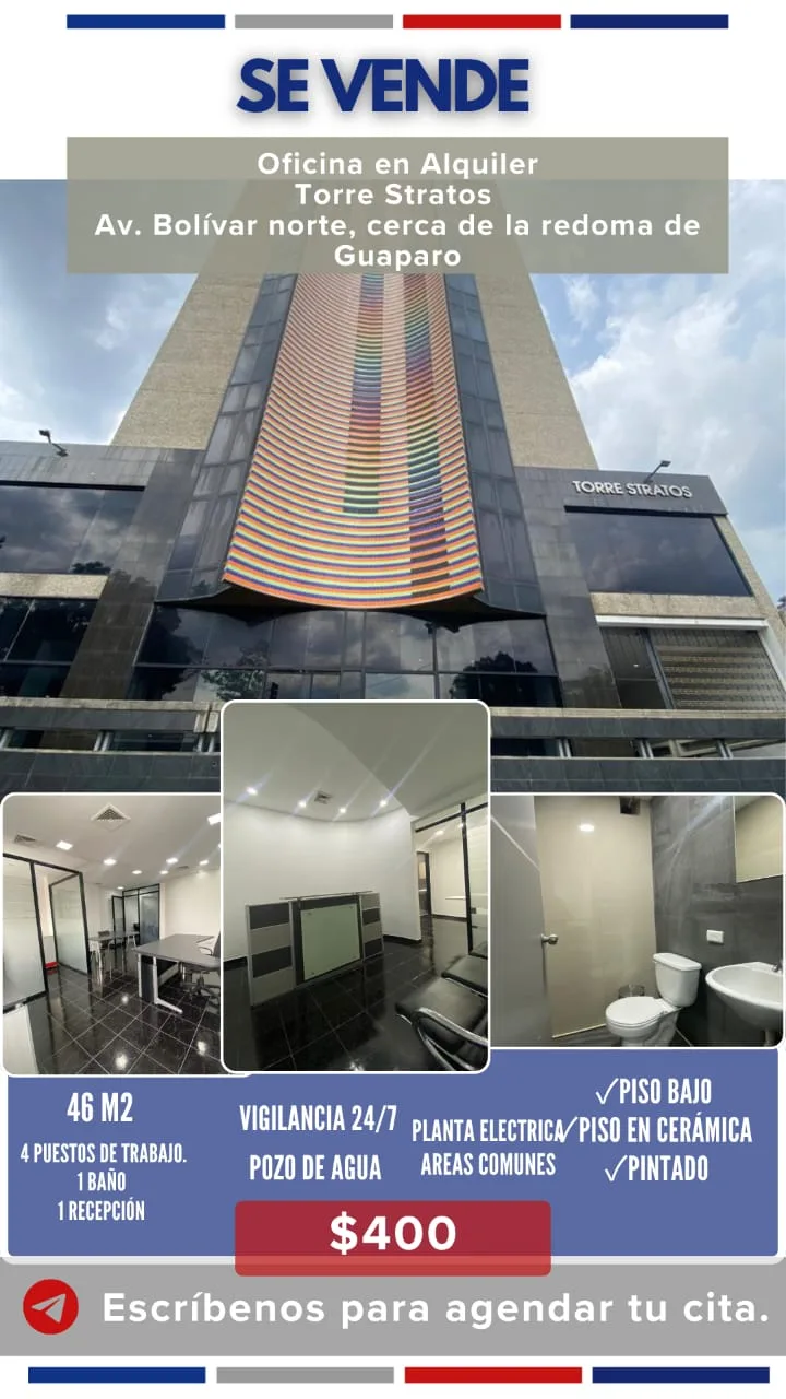 Oficina en Alquiler en Torre Stratus 46m² — USD 400